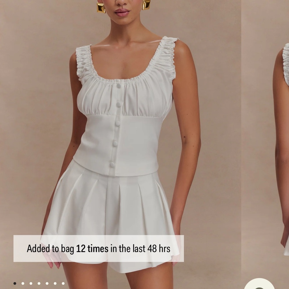 Meshki Ines Sleeveless Ruched Top - White